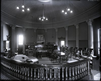 Interior view of the courtroom at the Old Courthouse by Unknown